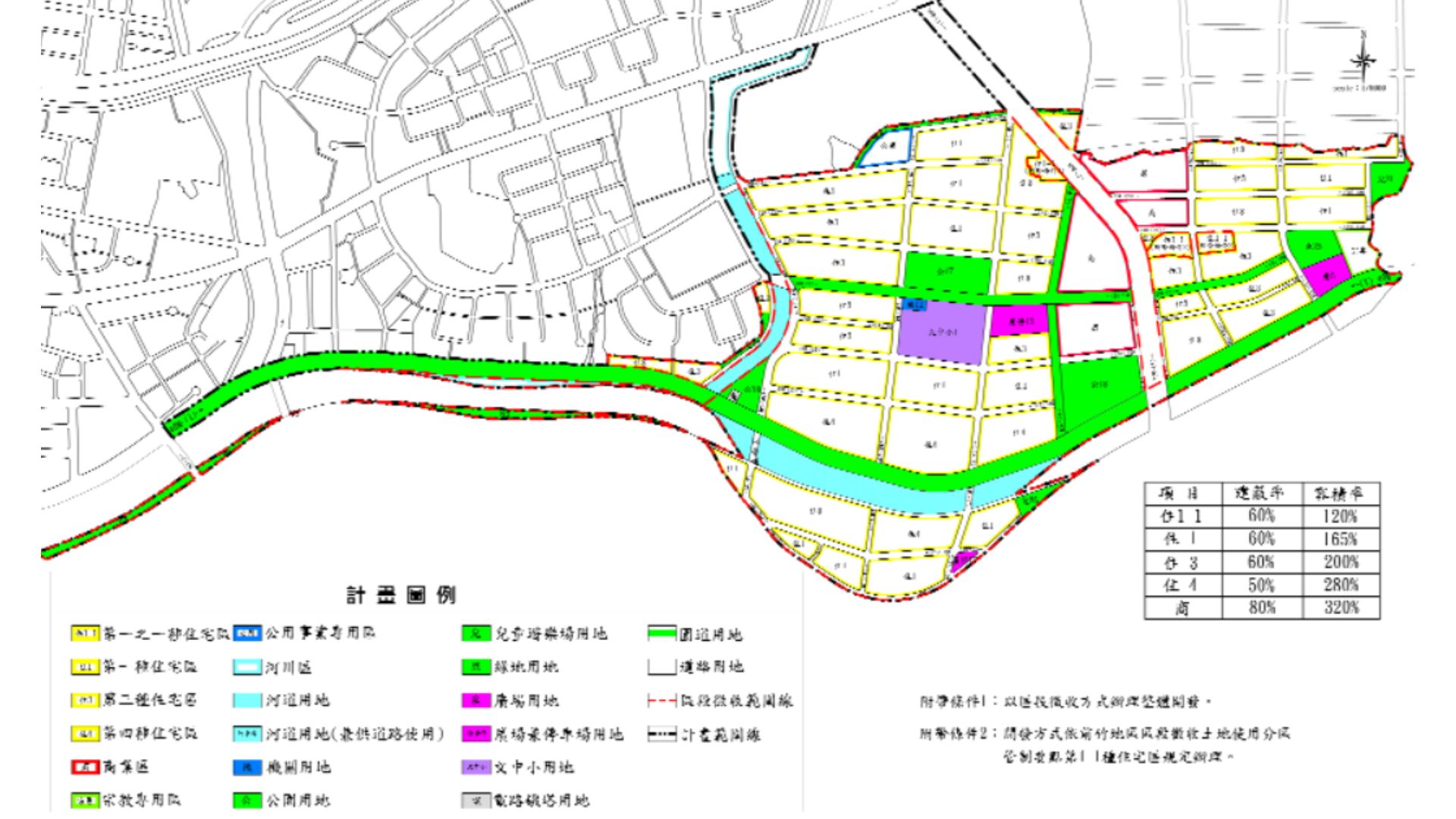 細部計畫(配合前竹地區區段徵收開發)土地使用計畫示意