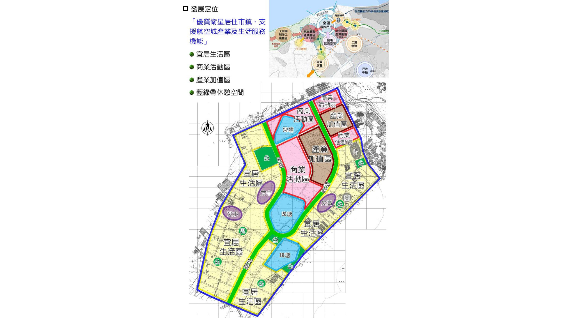 圖二 計畫區發展定位及構想 (出處:桃園市政府)