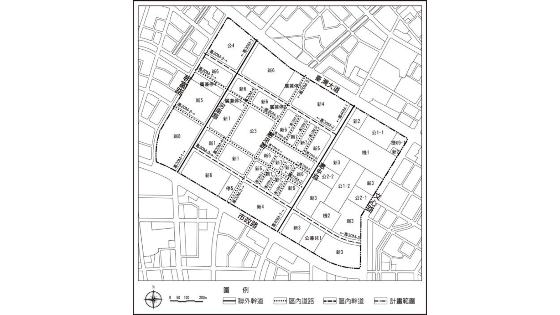 圖七 通盤檢討後道路編號 (出處:臺中市政府)