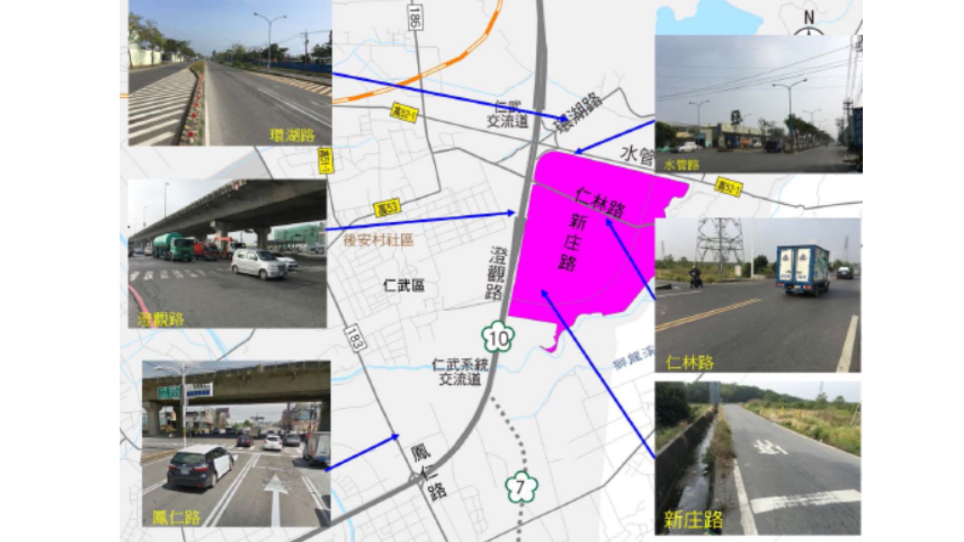 基地周邊主要道路示意