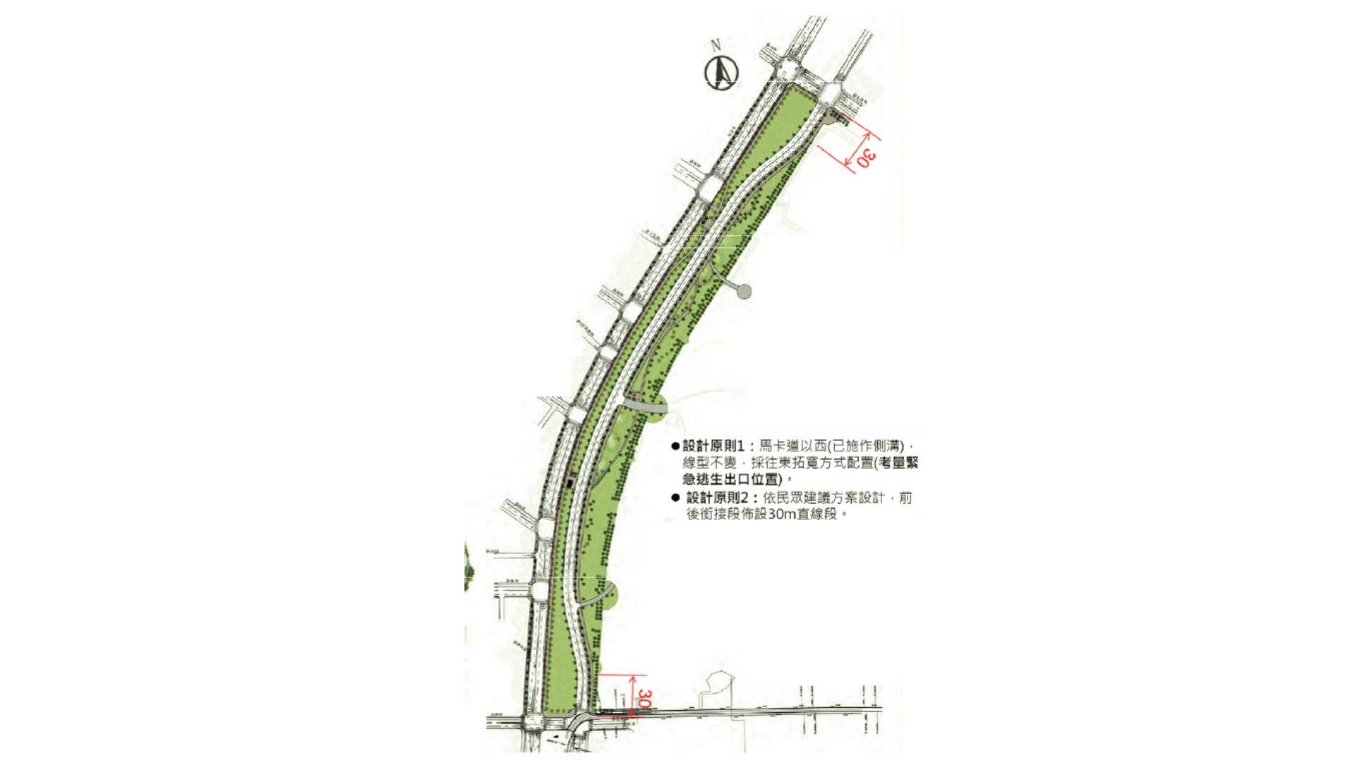 圖三 新馬卡道路規劃平面 (出處:高雄市政府)