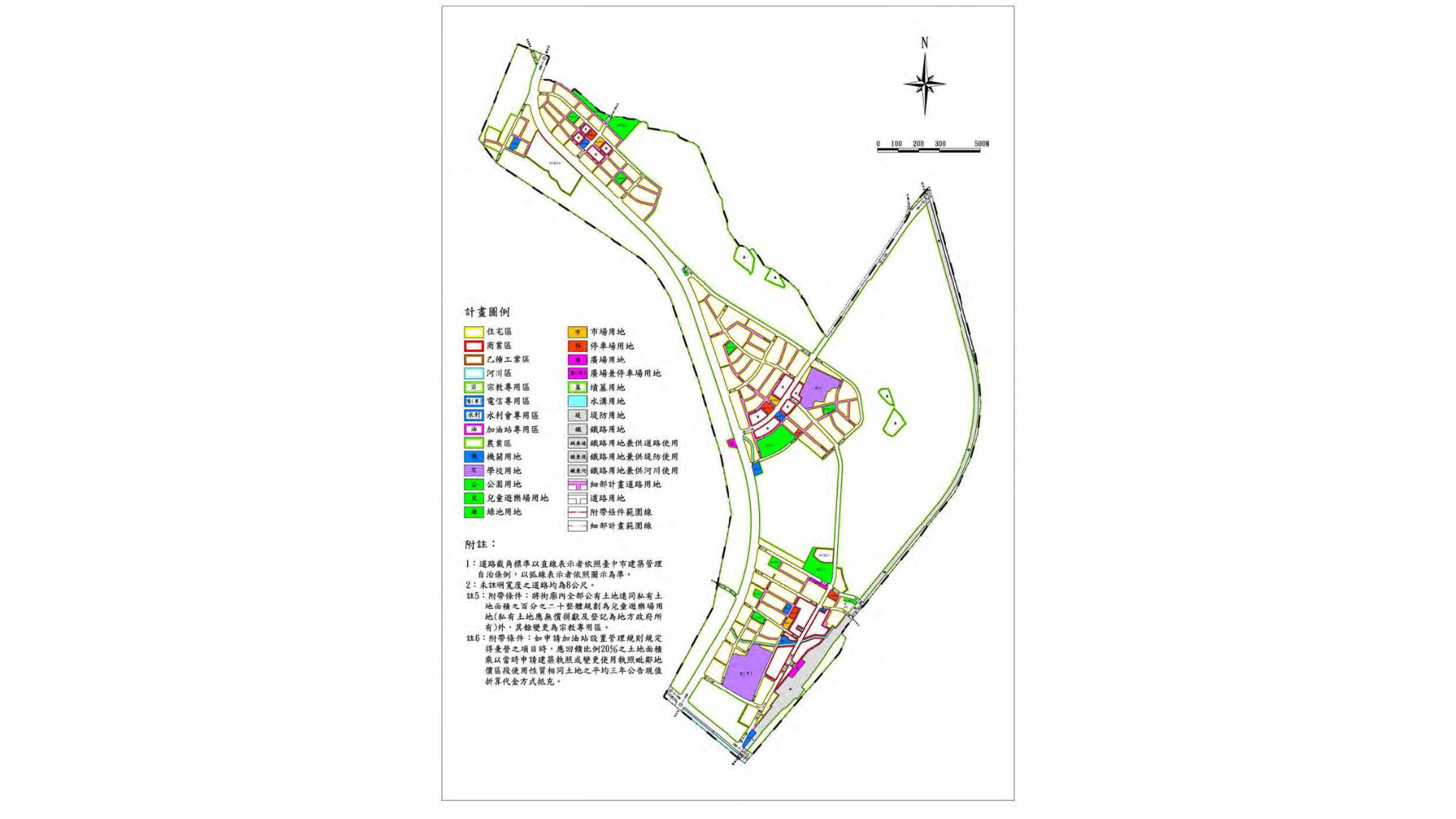 圖三 變更臺中市大甲(日南地區)都市計畫細部計畫(第一次通盤檢討)檢討後計畫 (出處:臺中市政府)