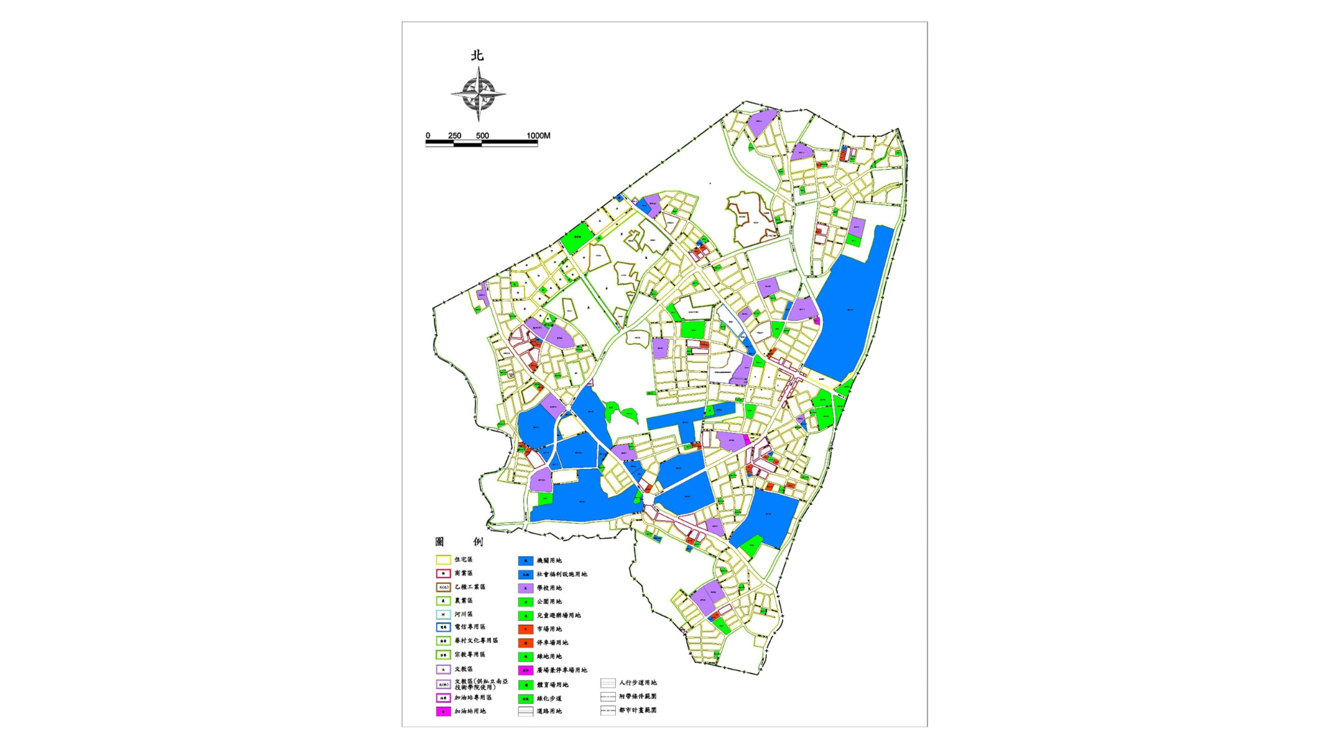 圖三「變更中壢(龍岡地區)都市計畫(第二次通盤檢討)(含都市計畫圖重製)(第一階段)案」檢討後土地使用分區 (出處:桃園市政府)