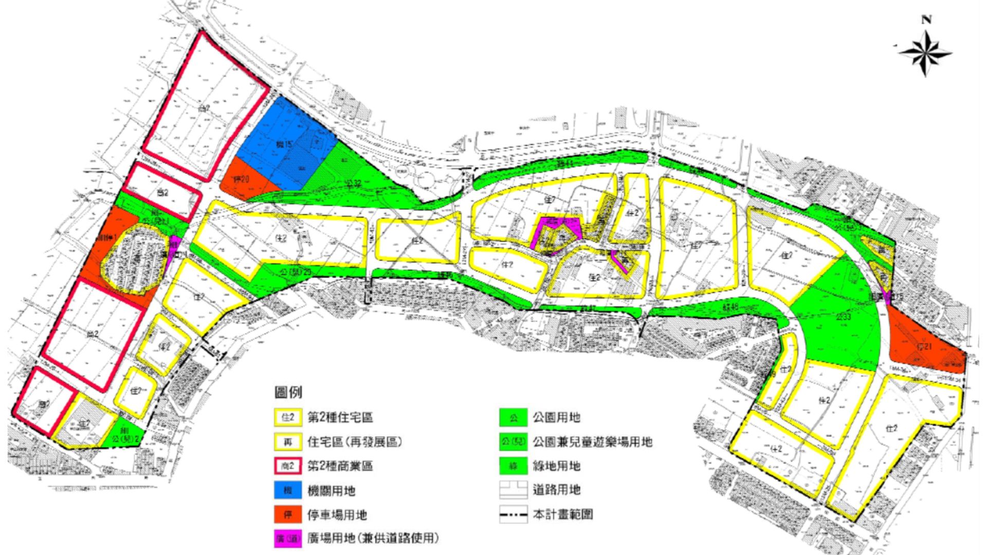 計畫範圍土地使用計畫示意