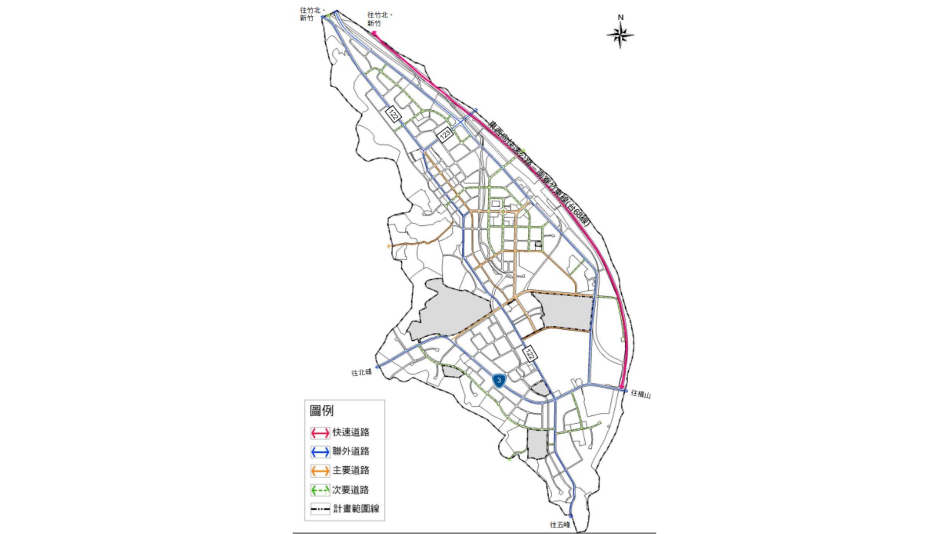 計畫範圍道路系統計畫示意