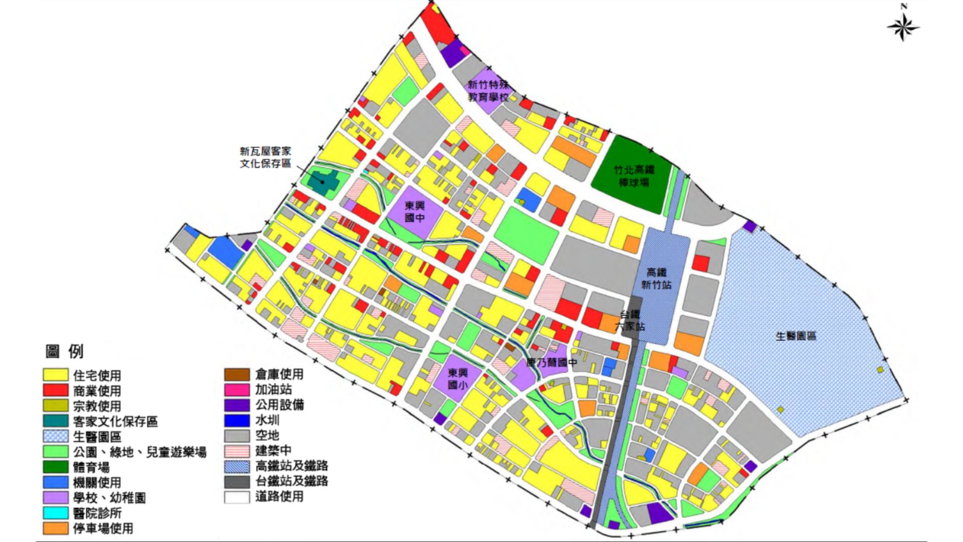 計畫區土地使用現況示意