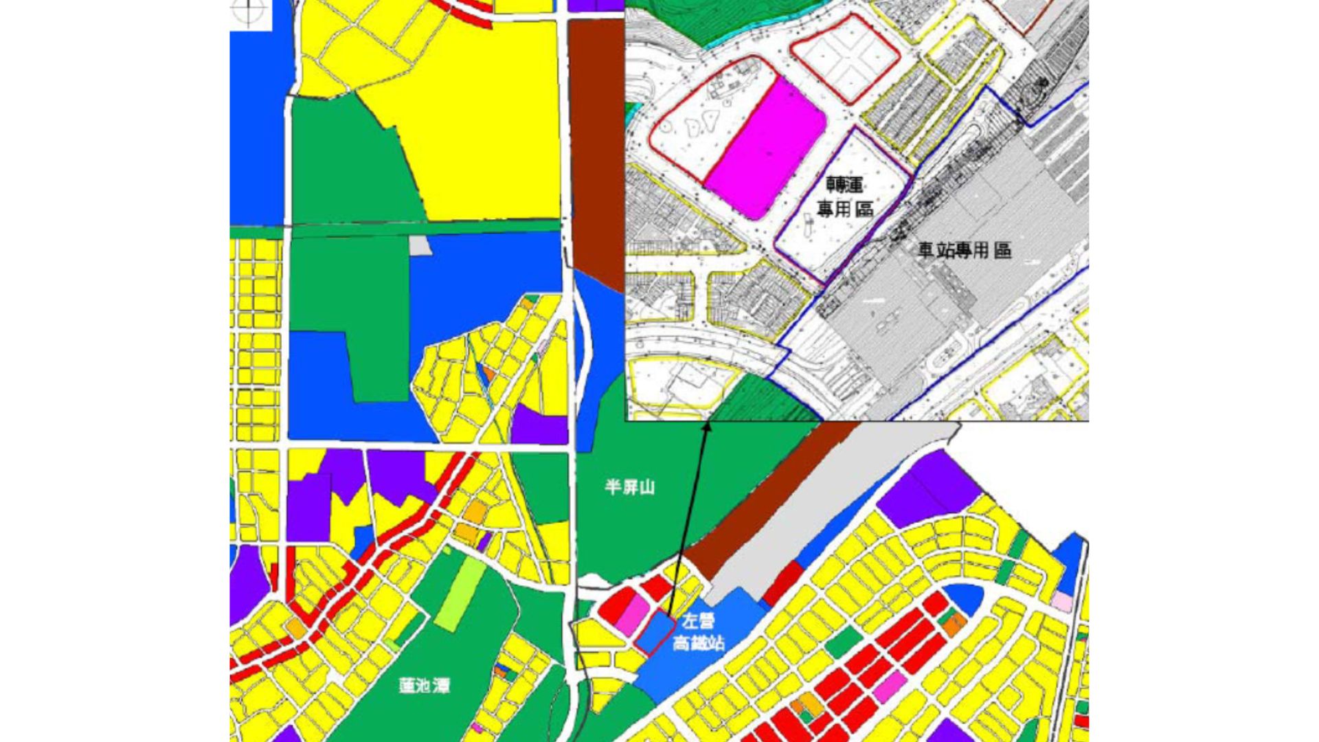 計畫區周邊地區都市計畫土地使用分區示意(僅供參考)