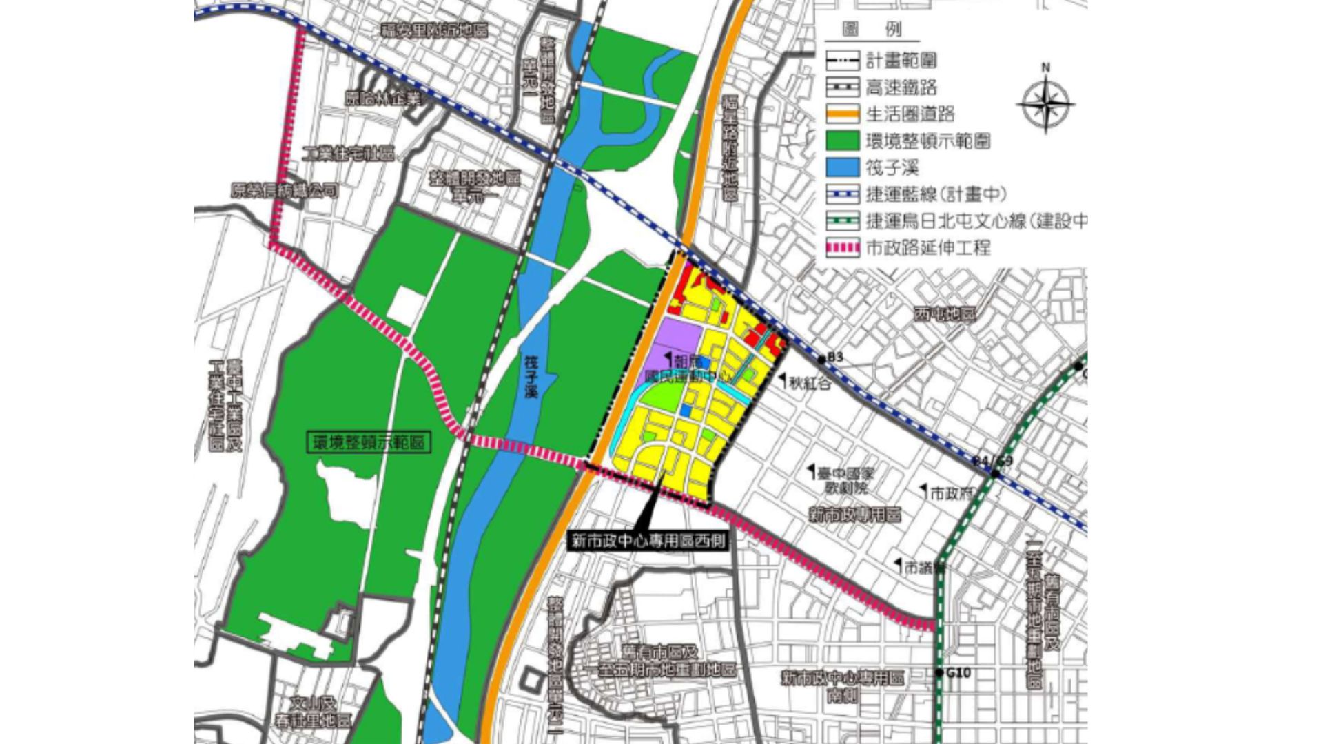 周 邊相關建設區位及都市計畫分布