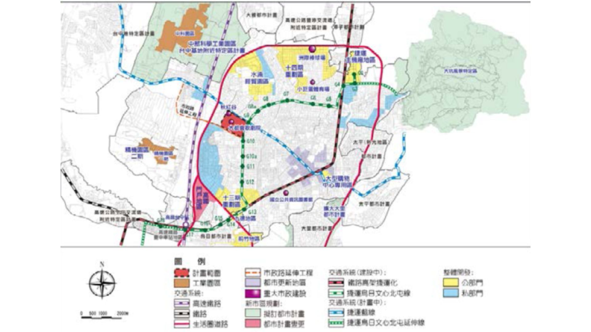 周邊都市計畫及相關建設區位分布