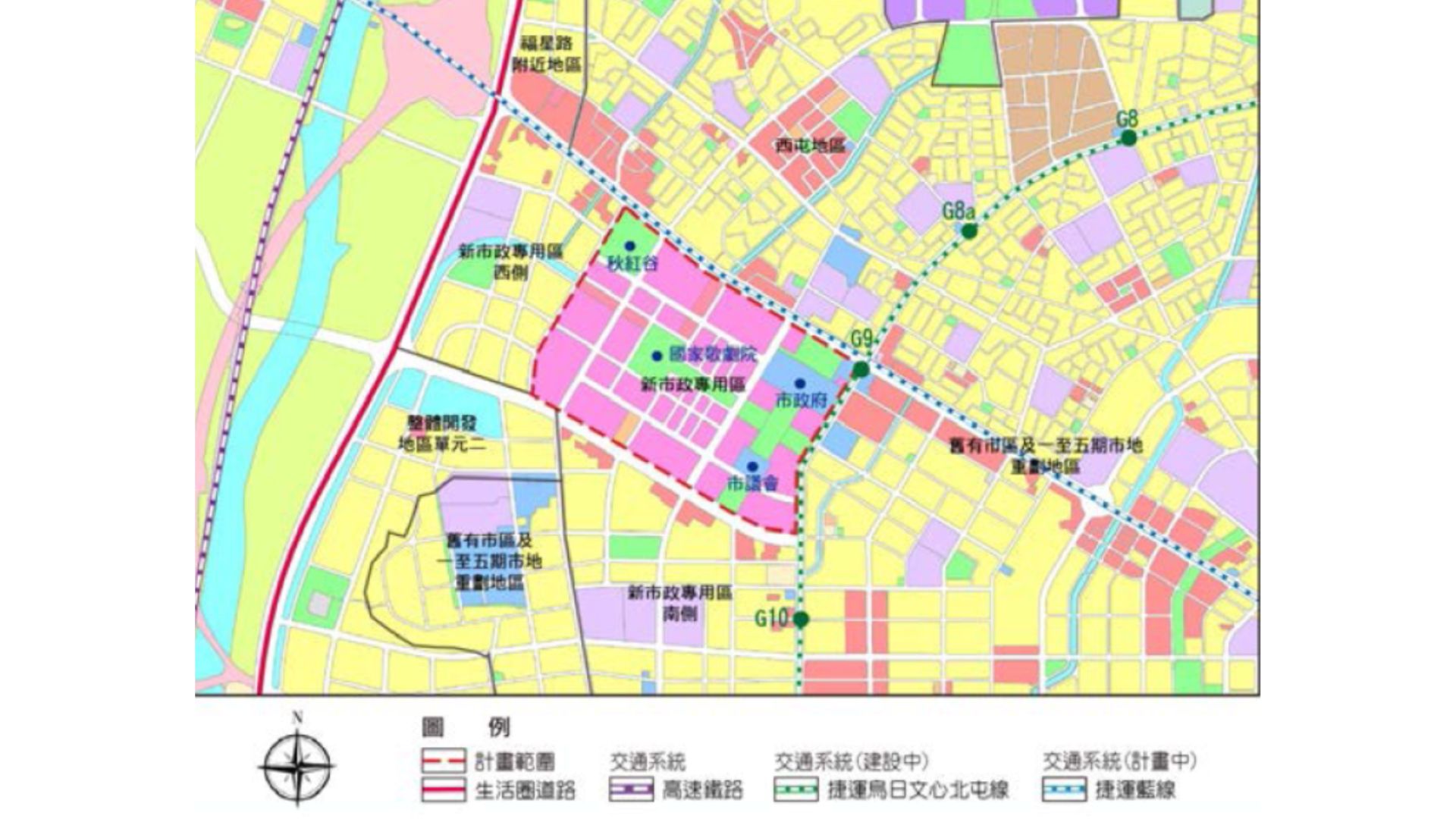 周邊都市計畫區位置示意