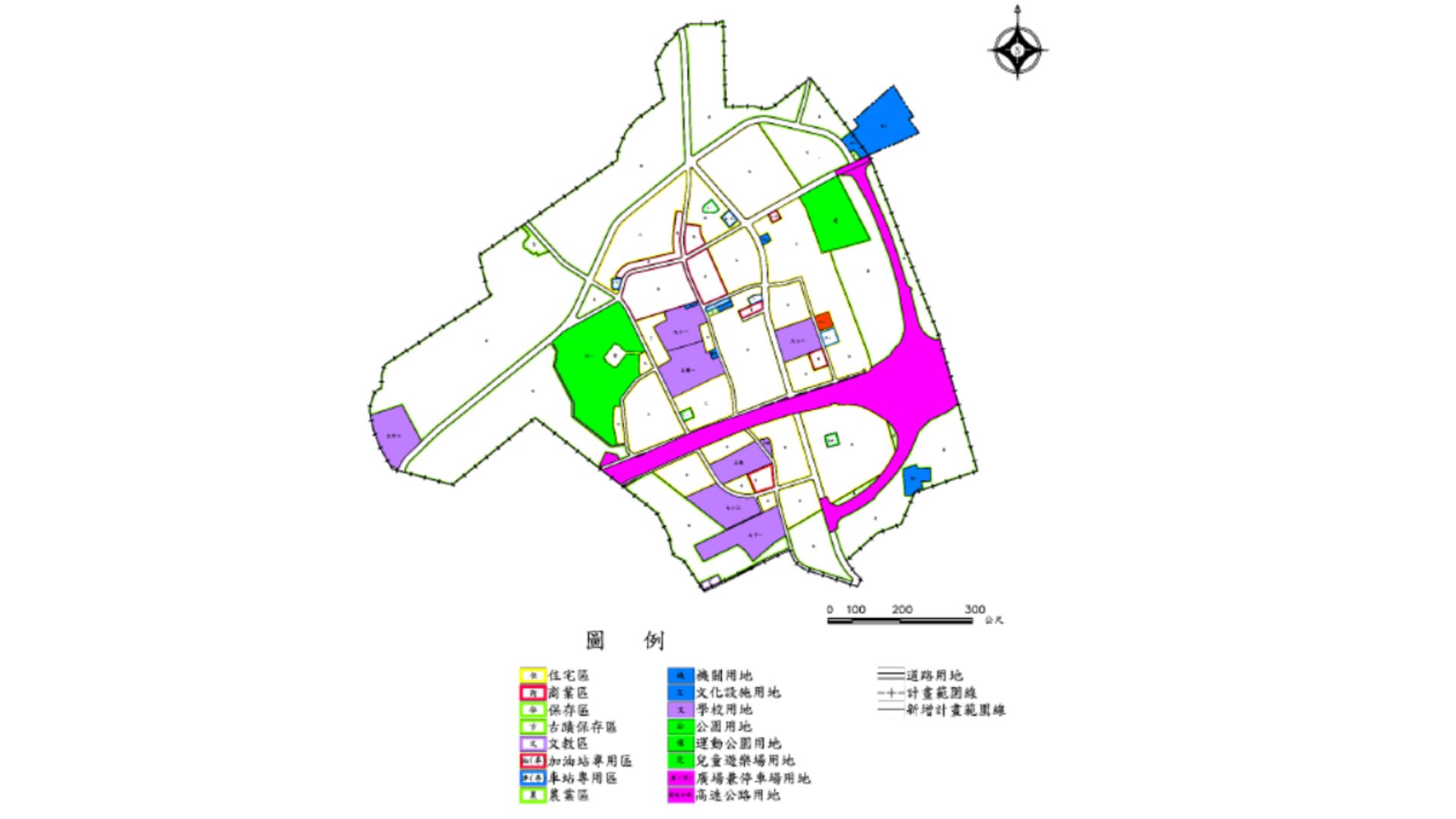 主要計畫土地使用計畫示意