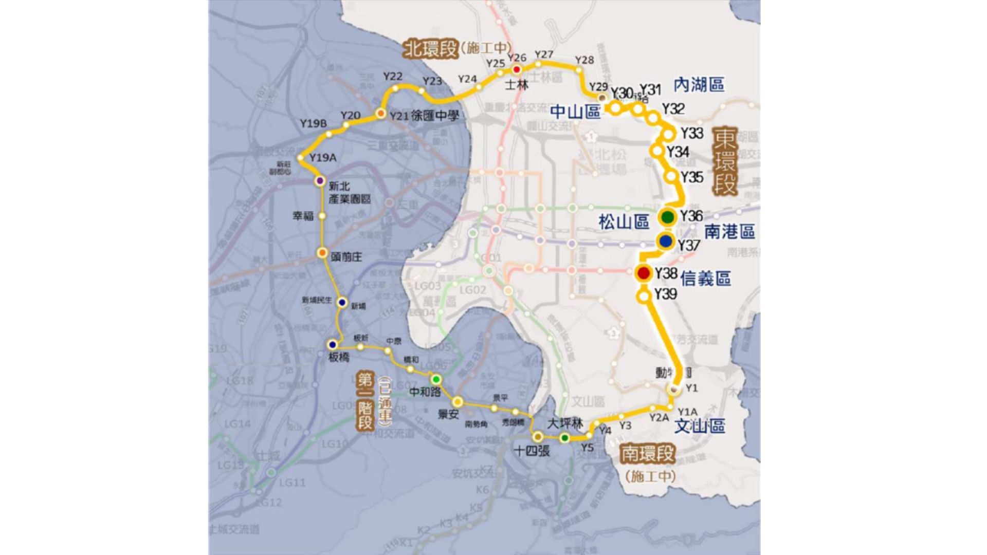 環狀線整體路網示意圖