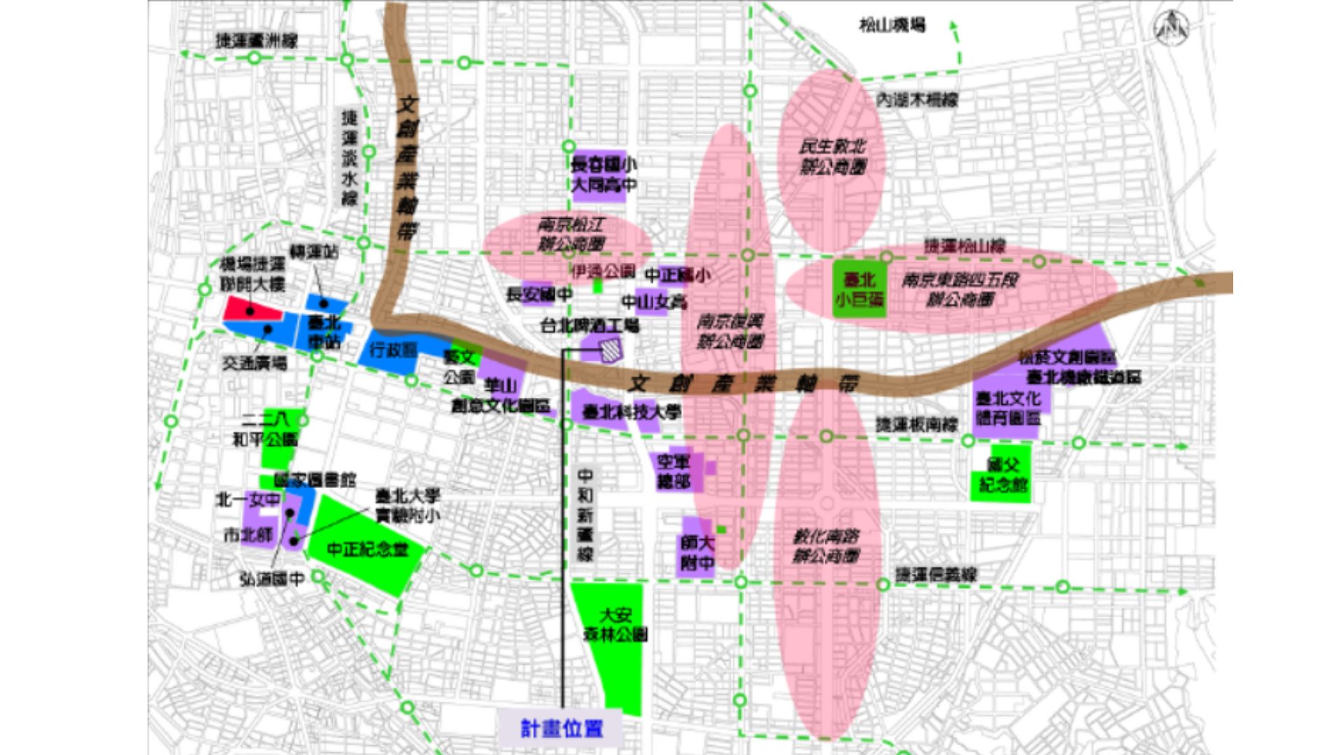 計畫區周邊空間結構示意圖