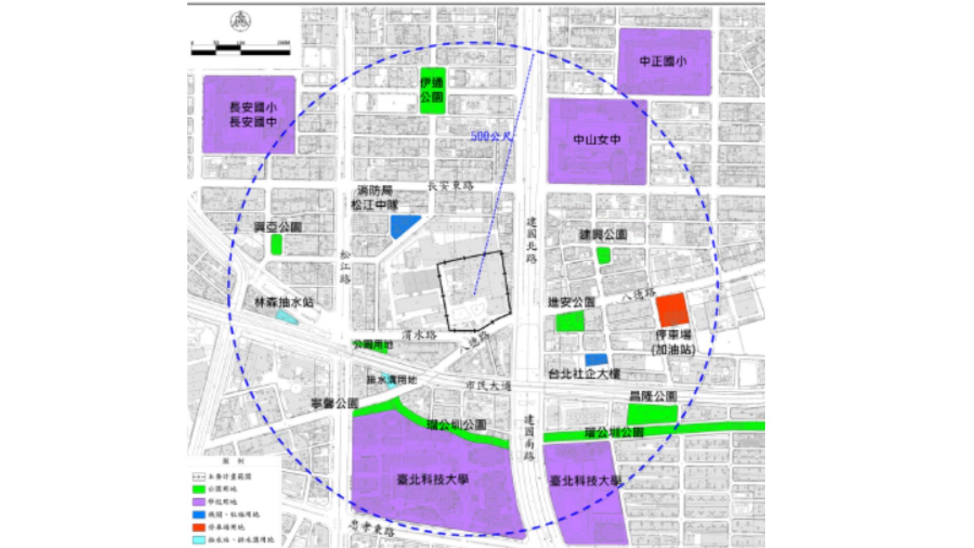 計畫區周邊公共設施分布