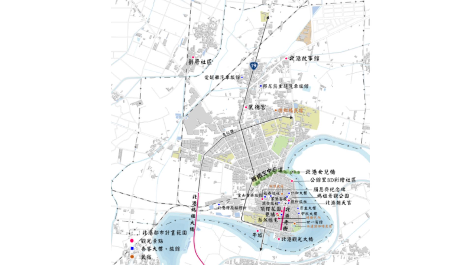 北港鎮觀光旅遊資源分布