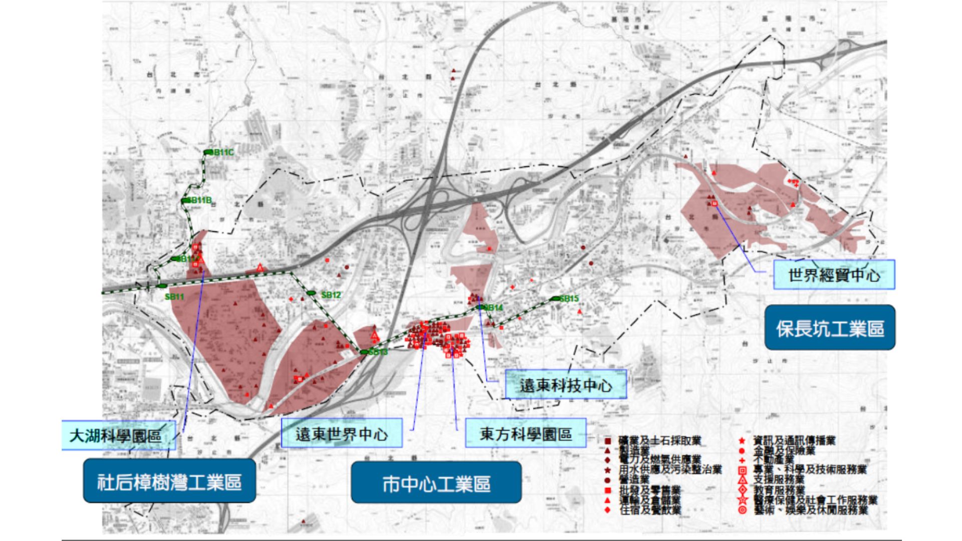 汐止區重點產業集中位置