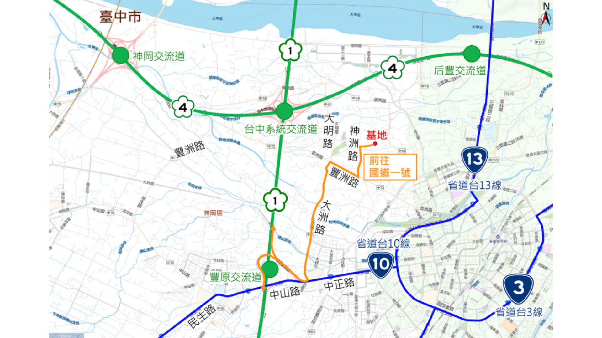 基地(原廠及變更範圍)周邊道路系統