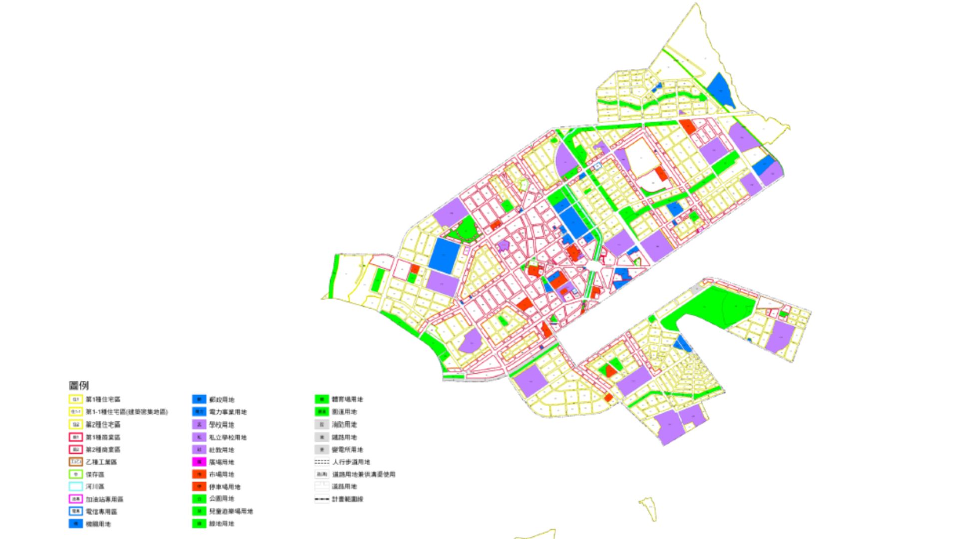 原「新竹(含香山)都市計畫(市中心地區)細部計畫」現行土地使用