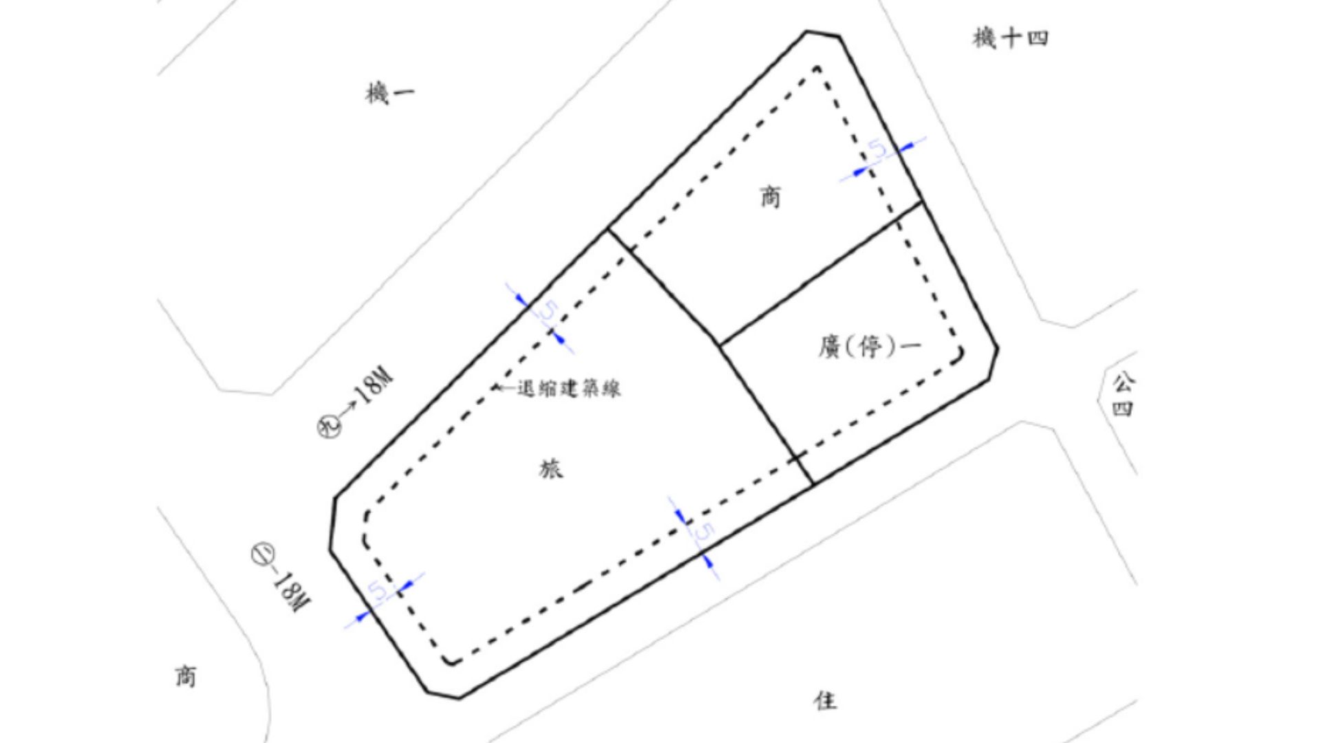 旅遊服務用地所在街廓退縮建築規定