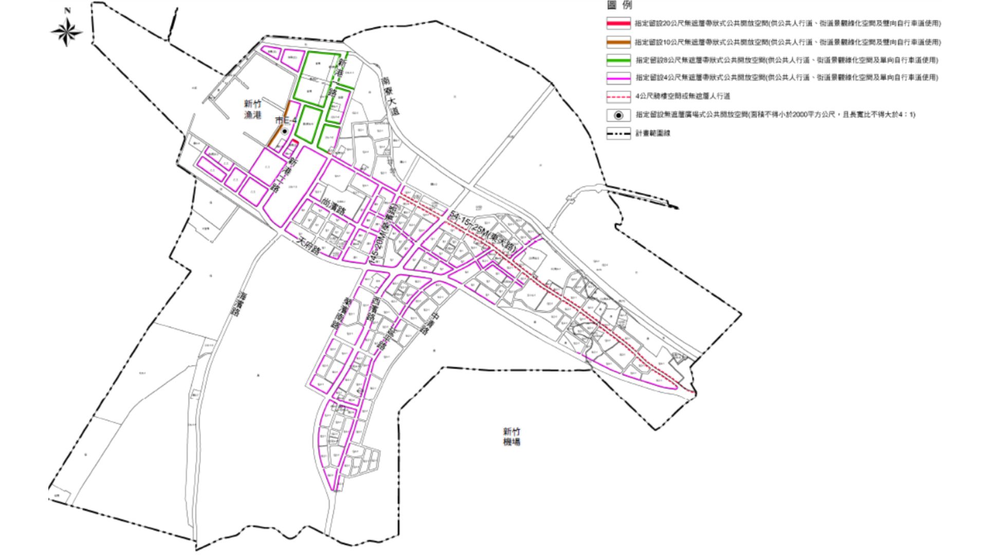 指定留設公共開放空間系統示意