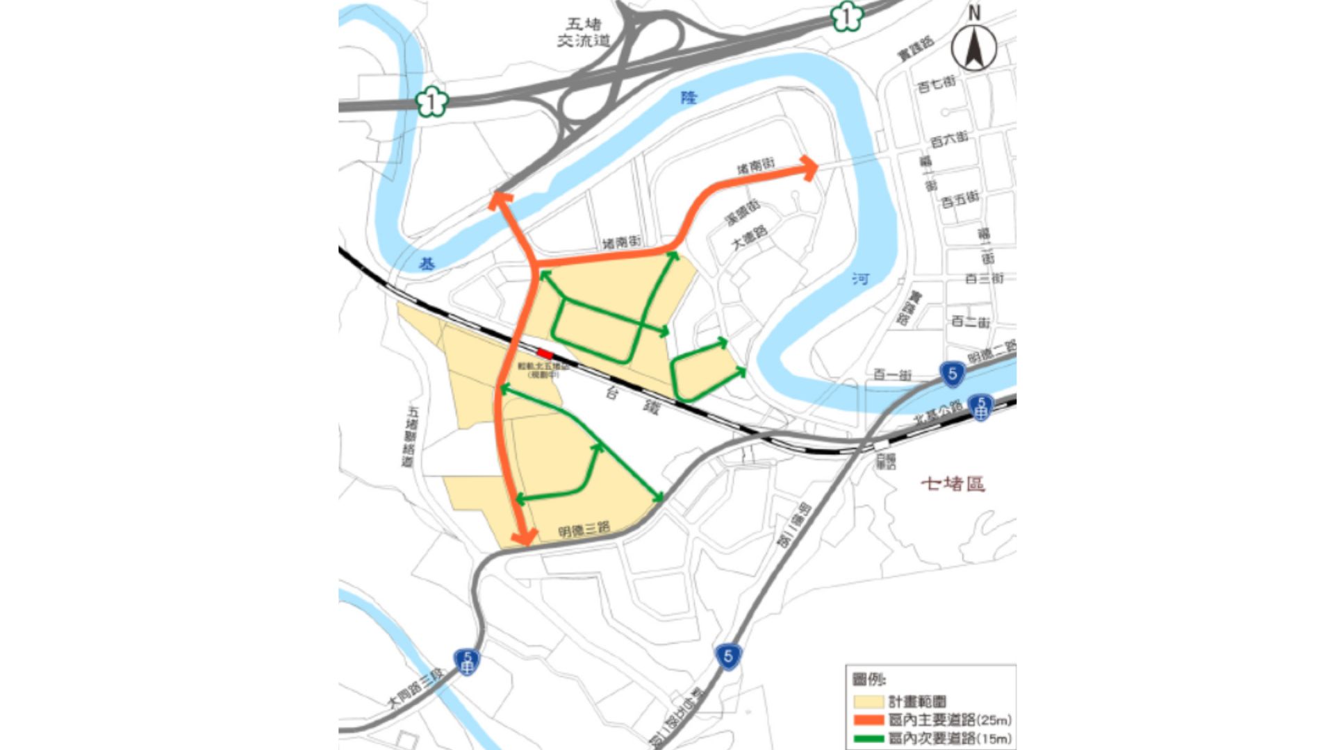 園區交通系統計畫及聯外動線示意