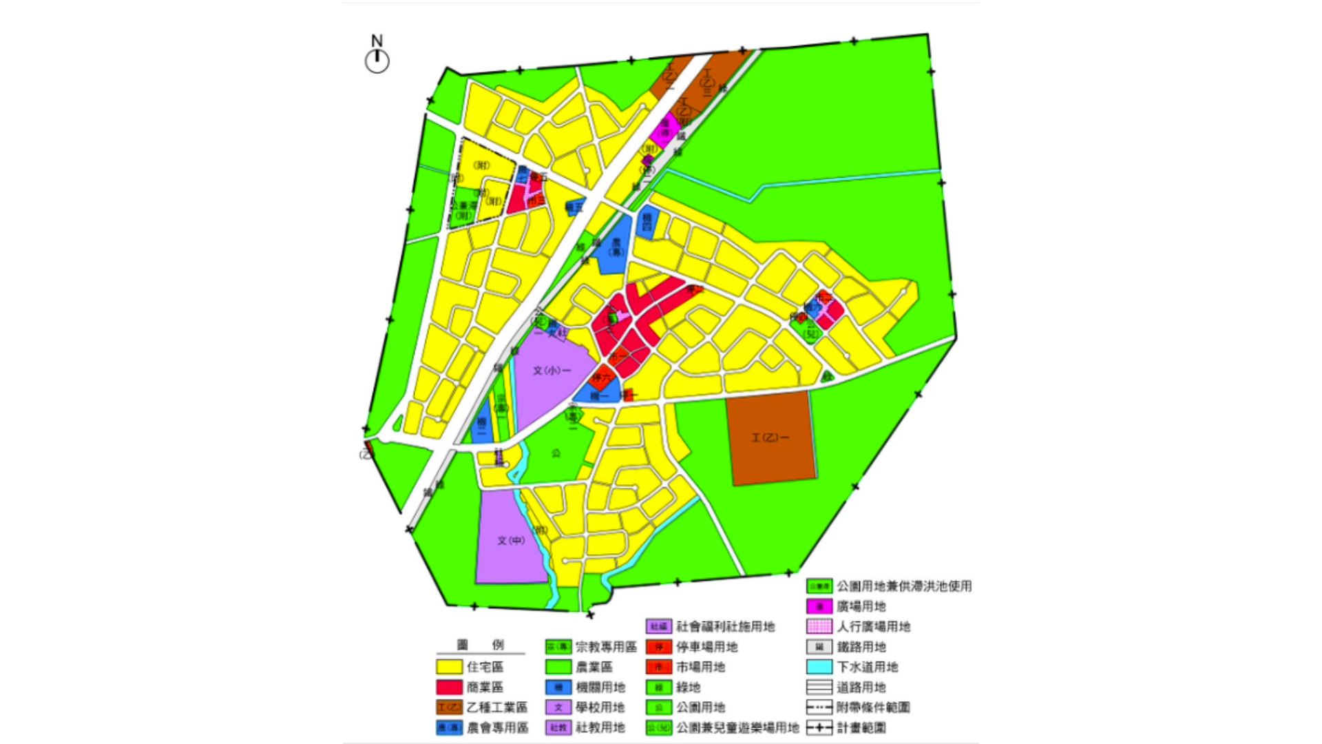 通盤檢討後土地使用計畫示意