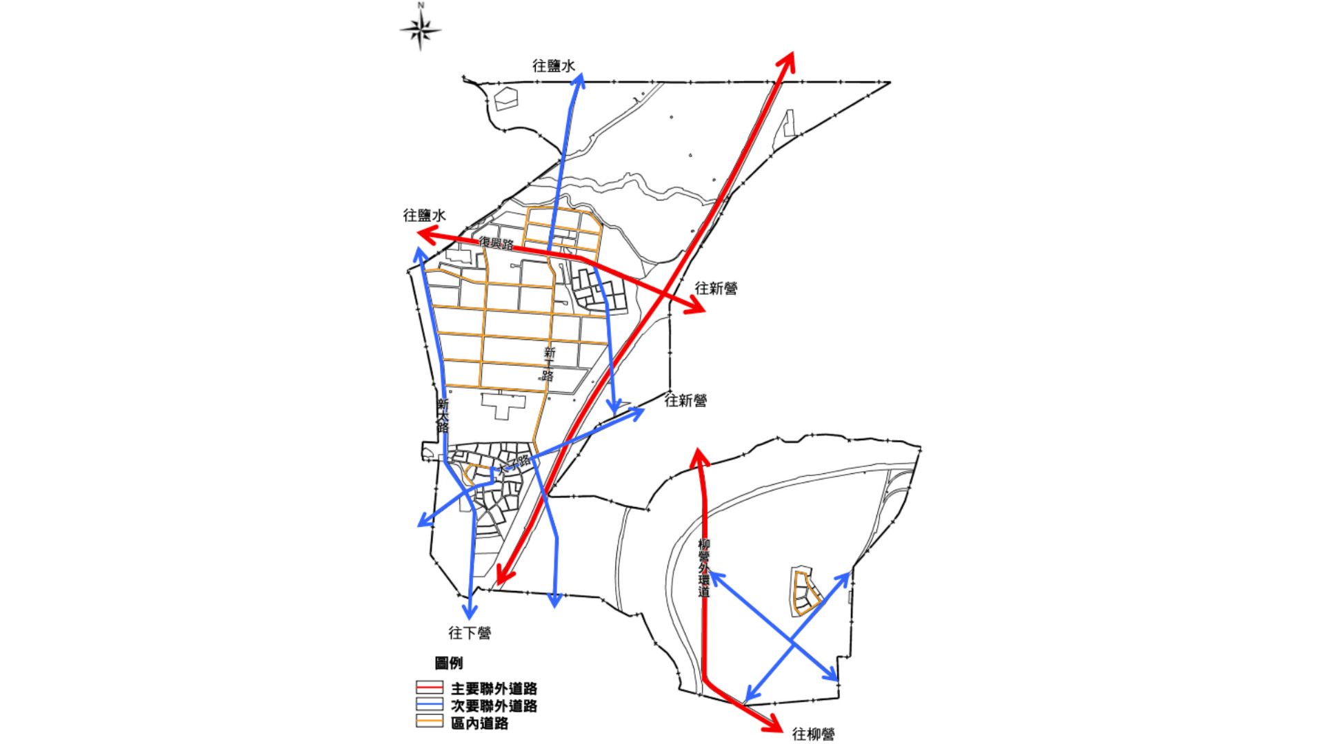 檢討後道路系統示意