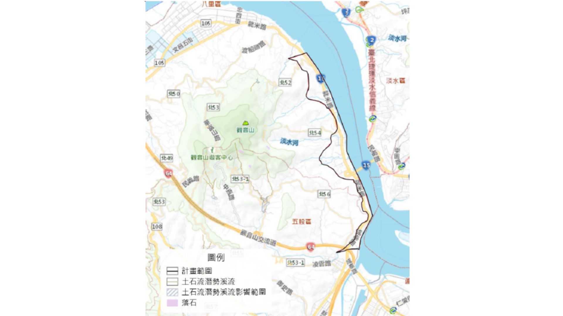 計畫區坡地災害潛勢分布