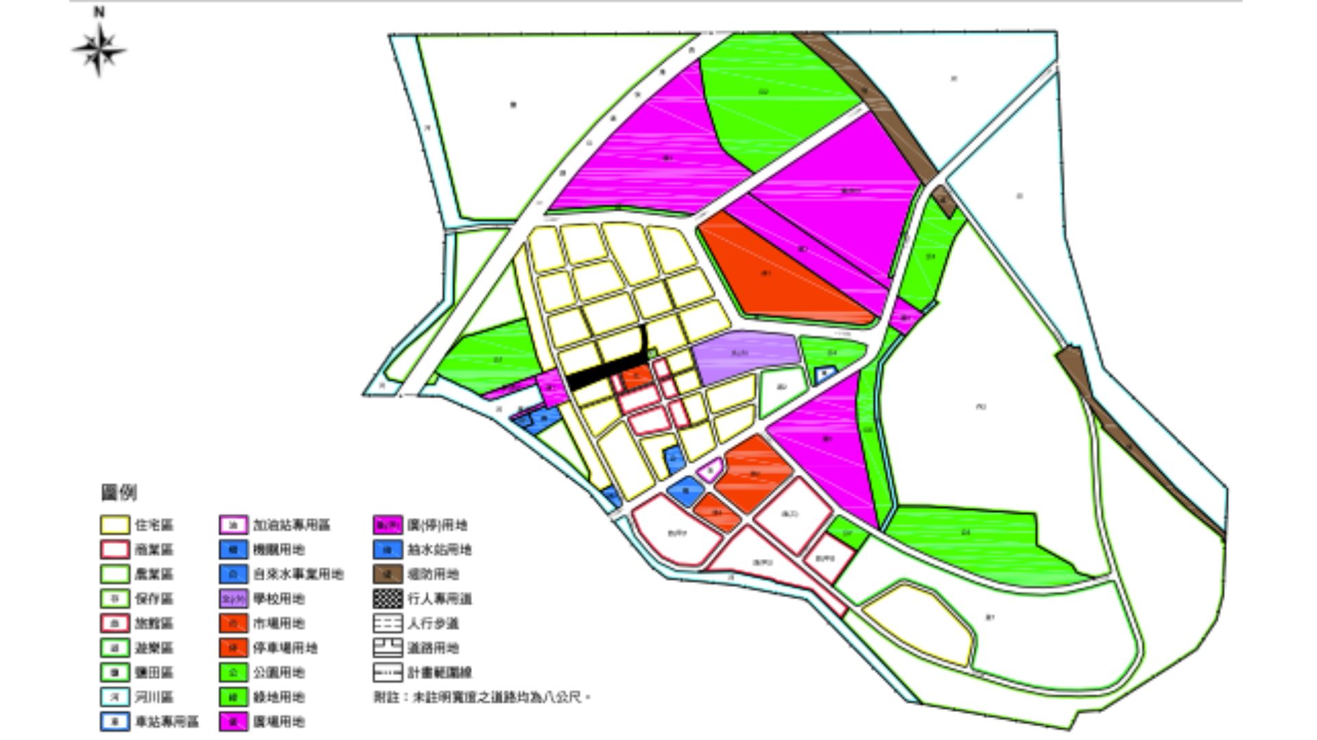 現行都市計畫示意