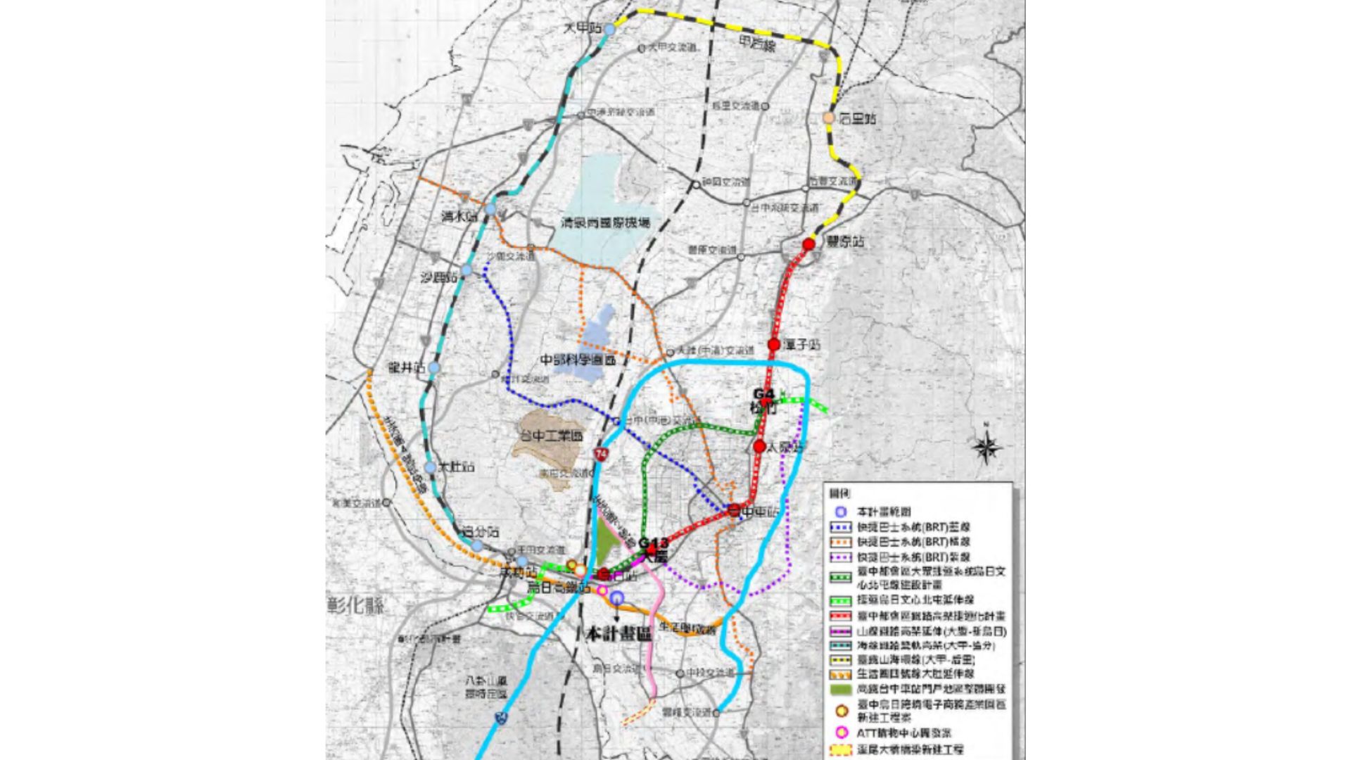 相關及重大建設計畫位置示意