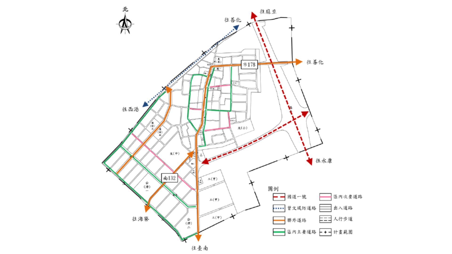 計畫區交通系統示意