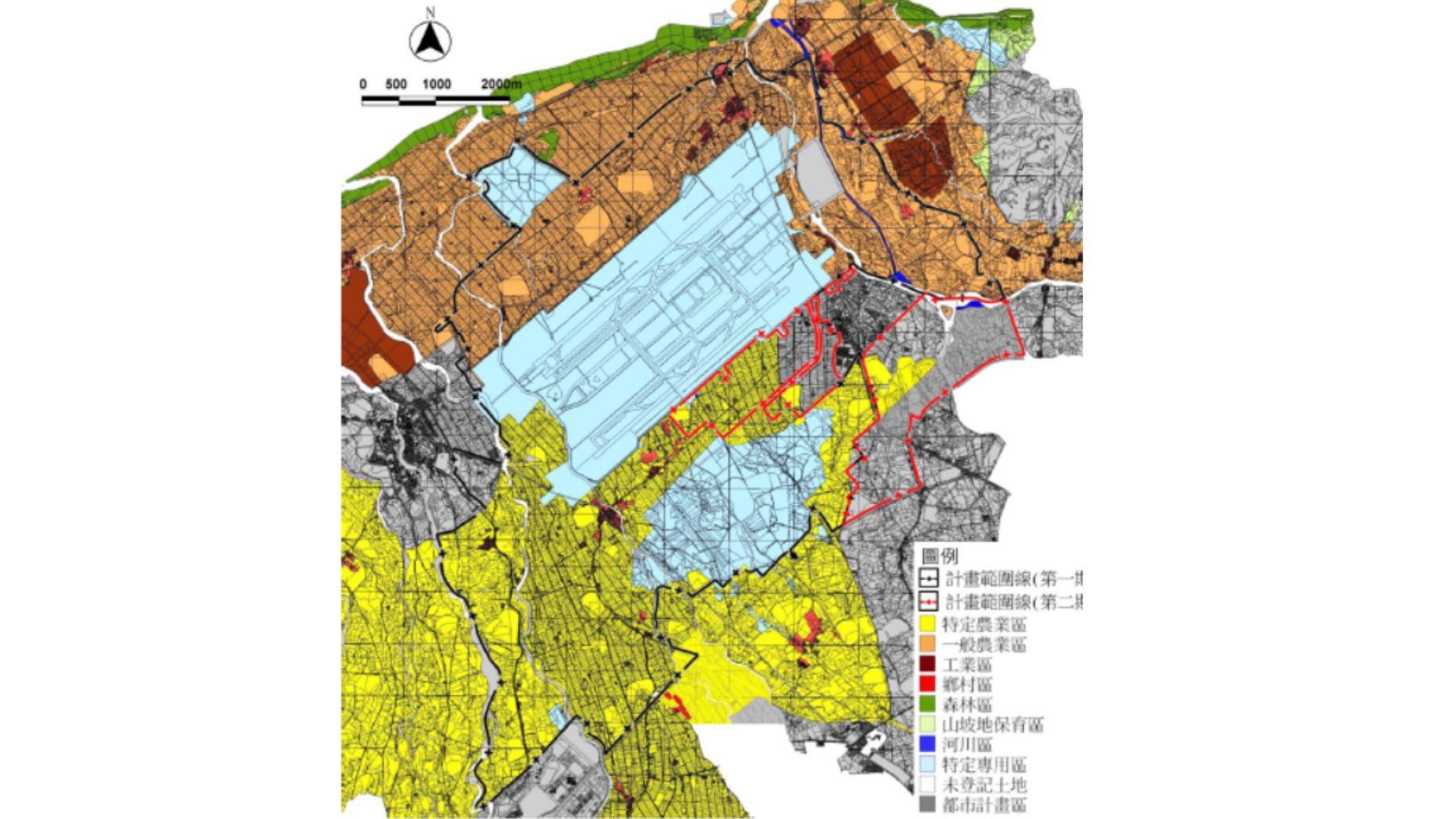 計畫區非都市土地使用分區示意