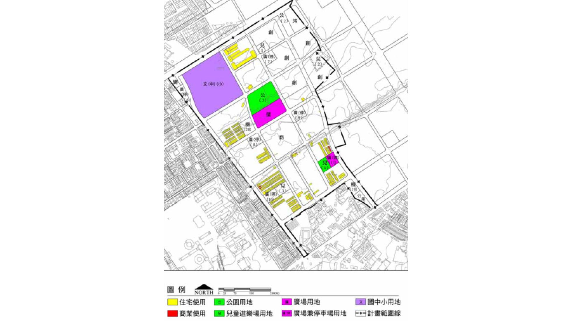 計畫區土地使用現況示意