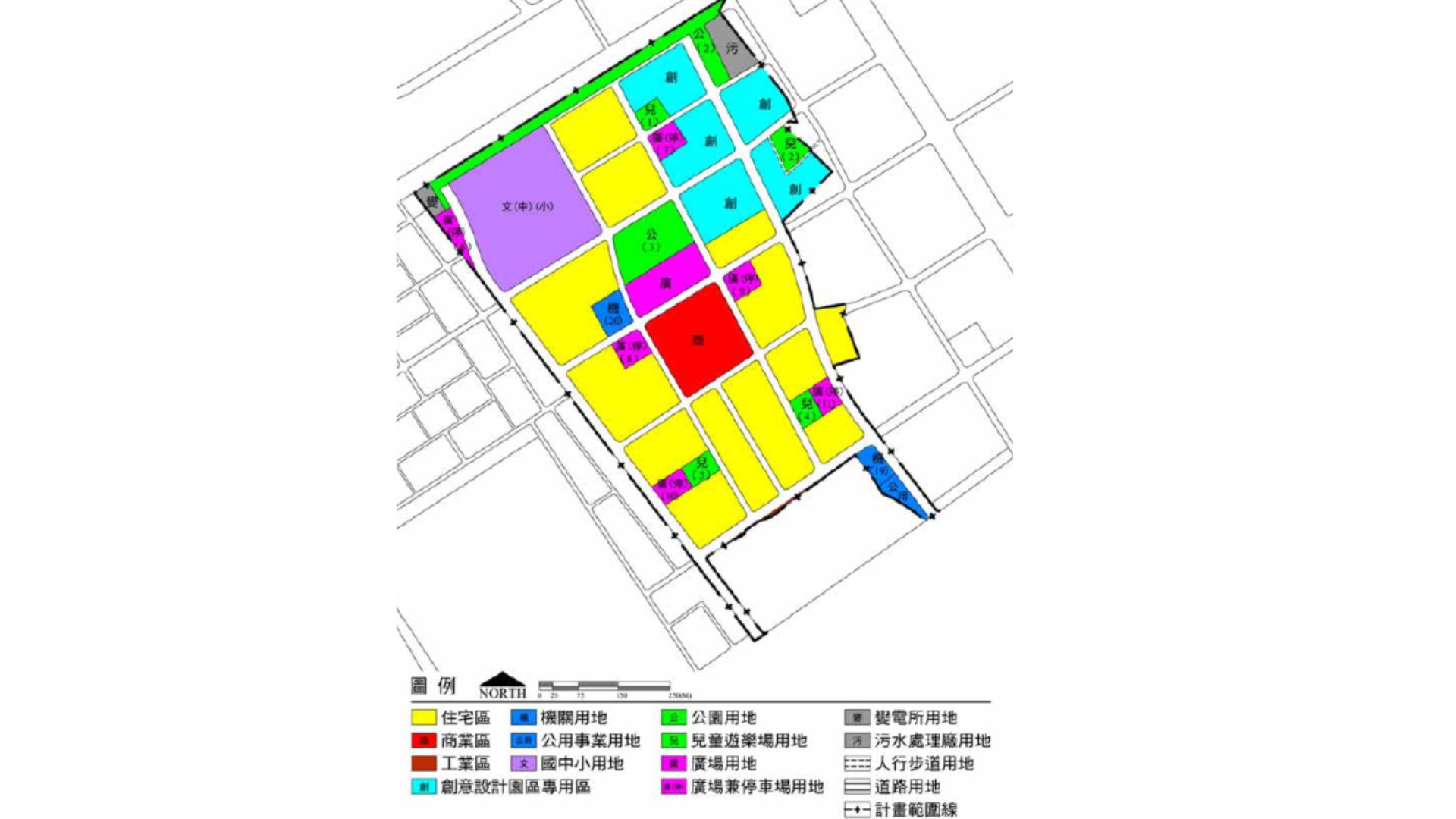 現行高速公路永康交流道附近特定區計畫（配合大橋國中新設辦理區段徵收地區）計 畫示意