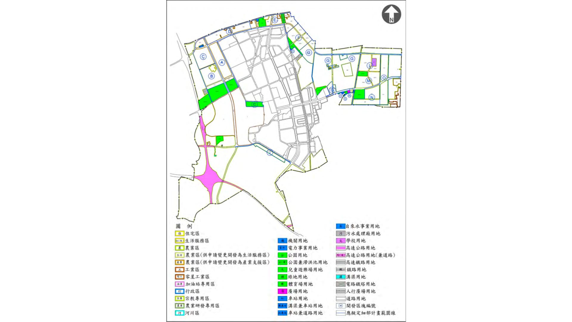 現行都市計畫示意