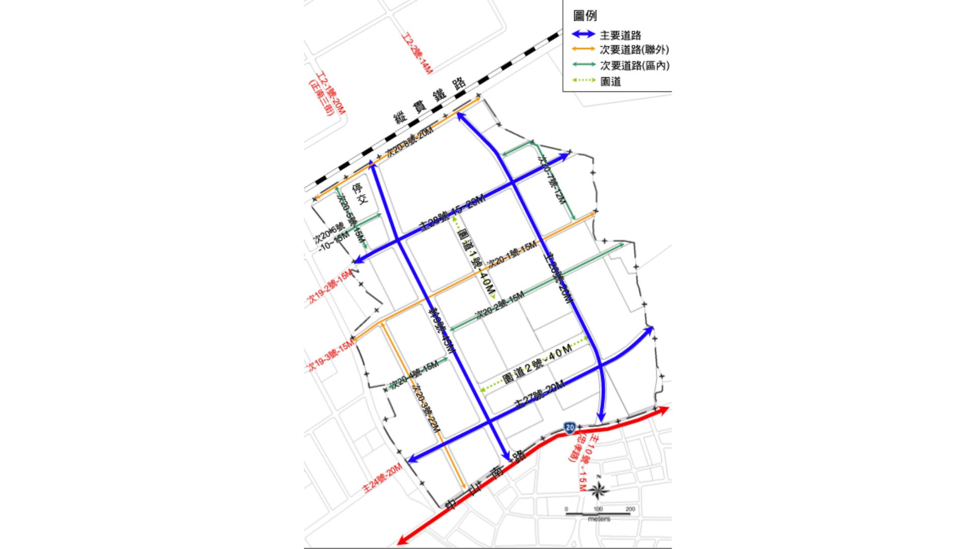 交通道路系統示意