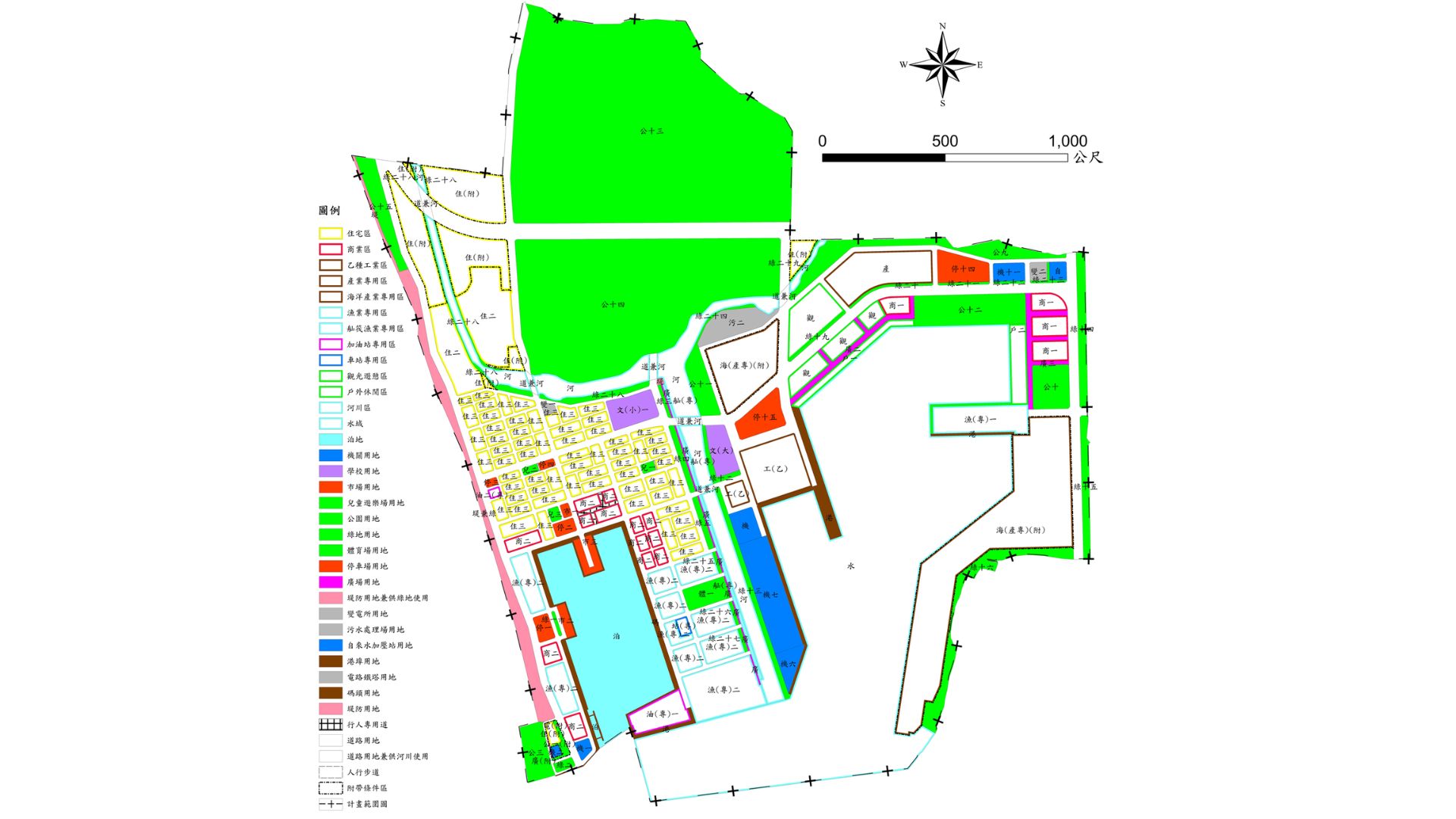 現行都市計畫示意