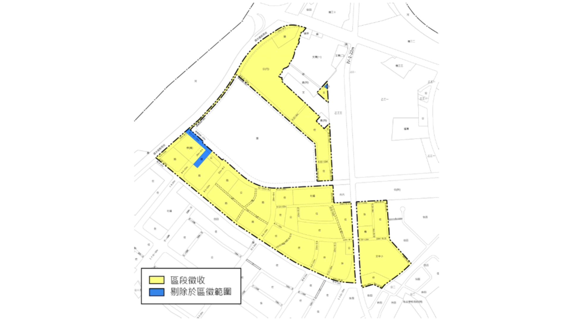 區段徵收範圍示意