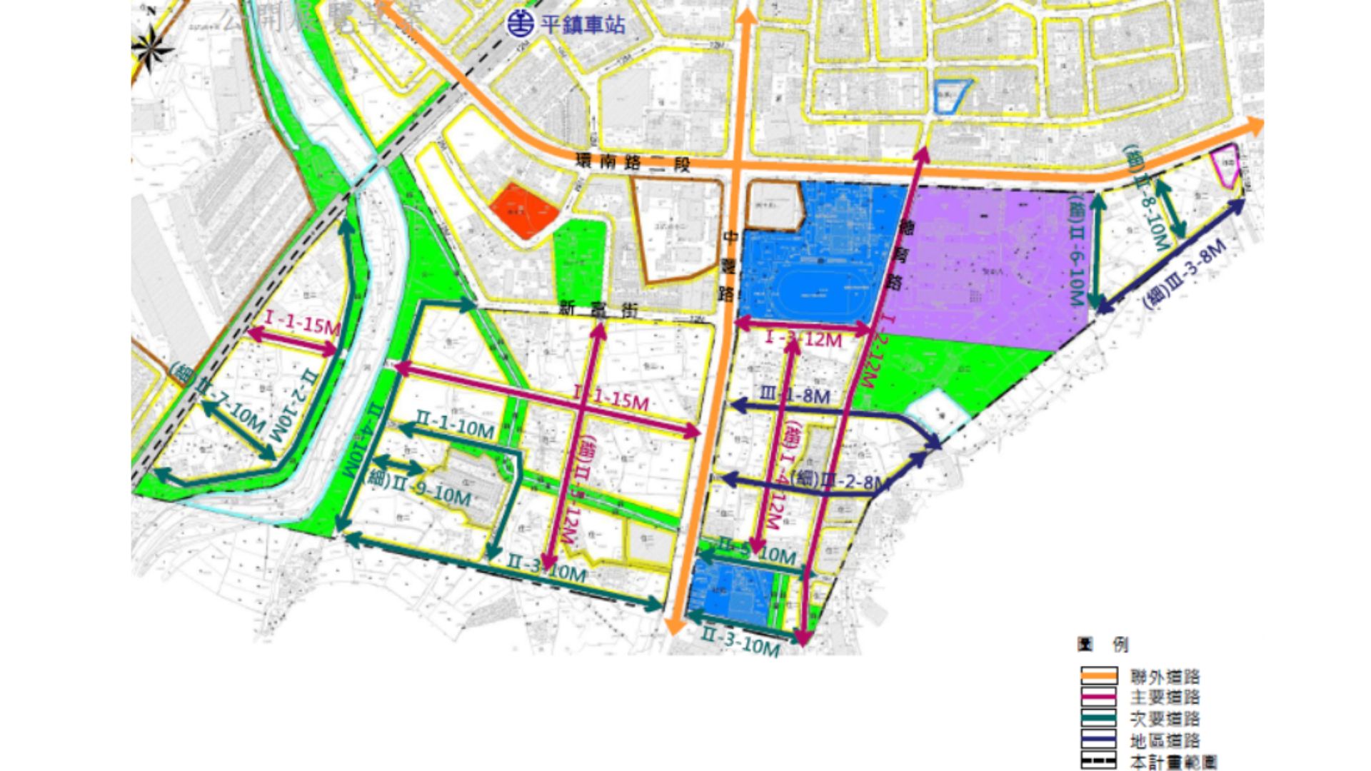 計畫區道路系統分佈