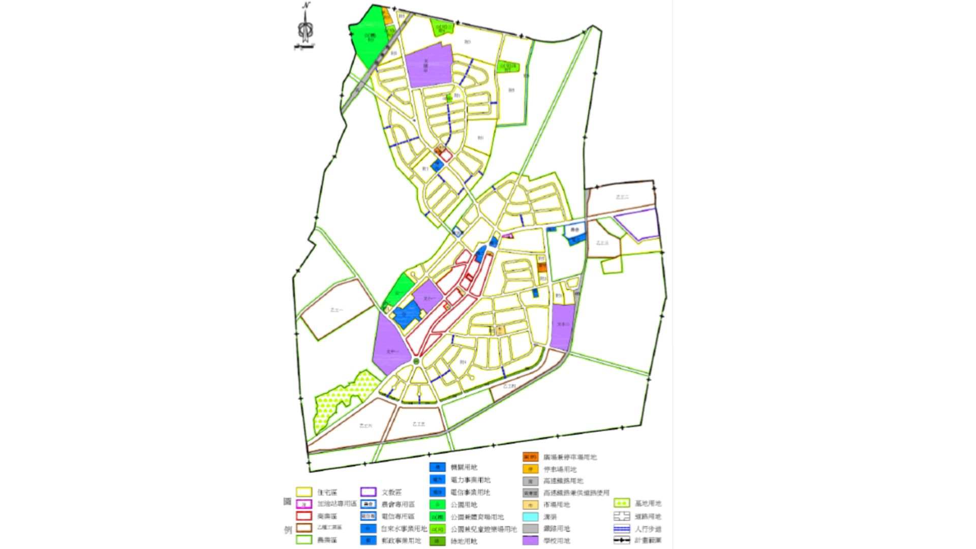 現行都市計畫示意