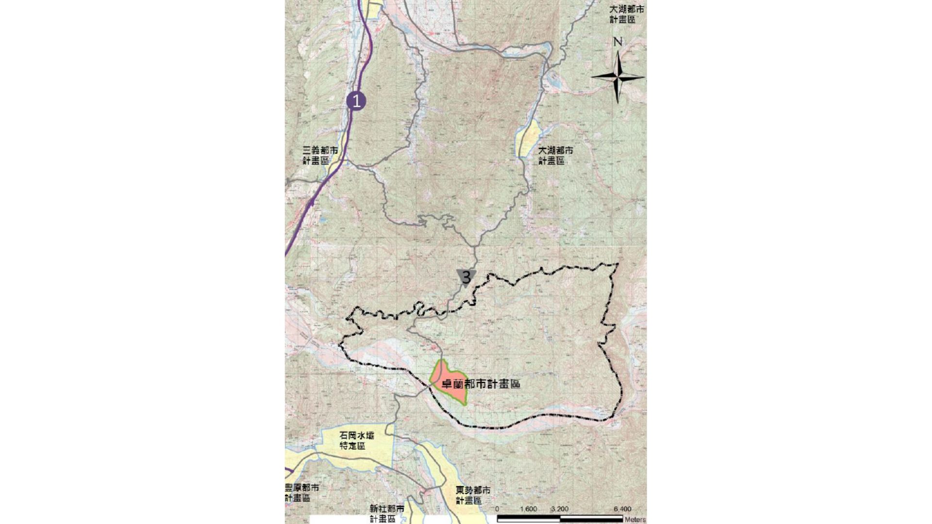 卓蘭都市計畫位置示意圖