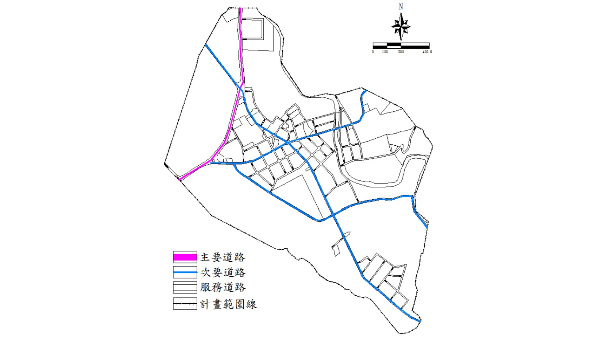 卓蘭都市計畫道路系統示意圖