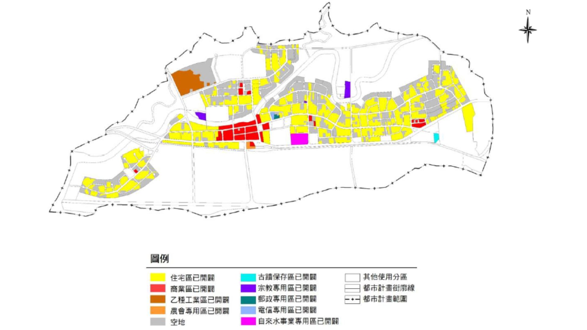 都市計畫土地使用分區使用情形示意圖