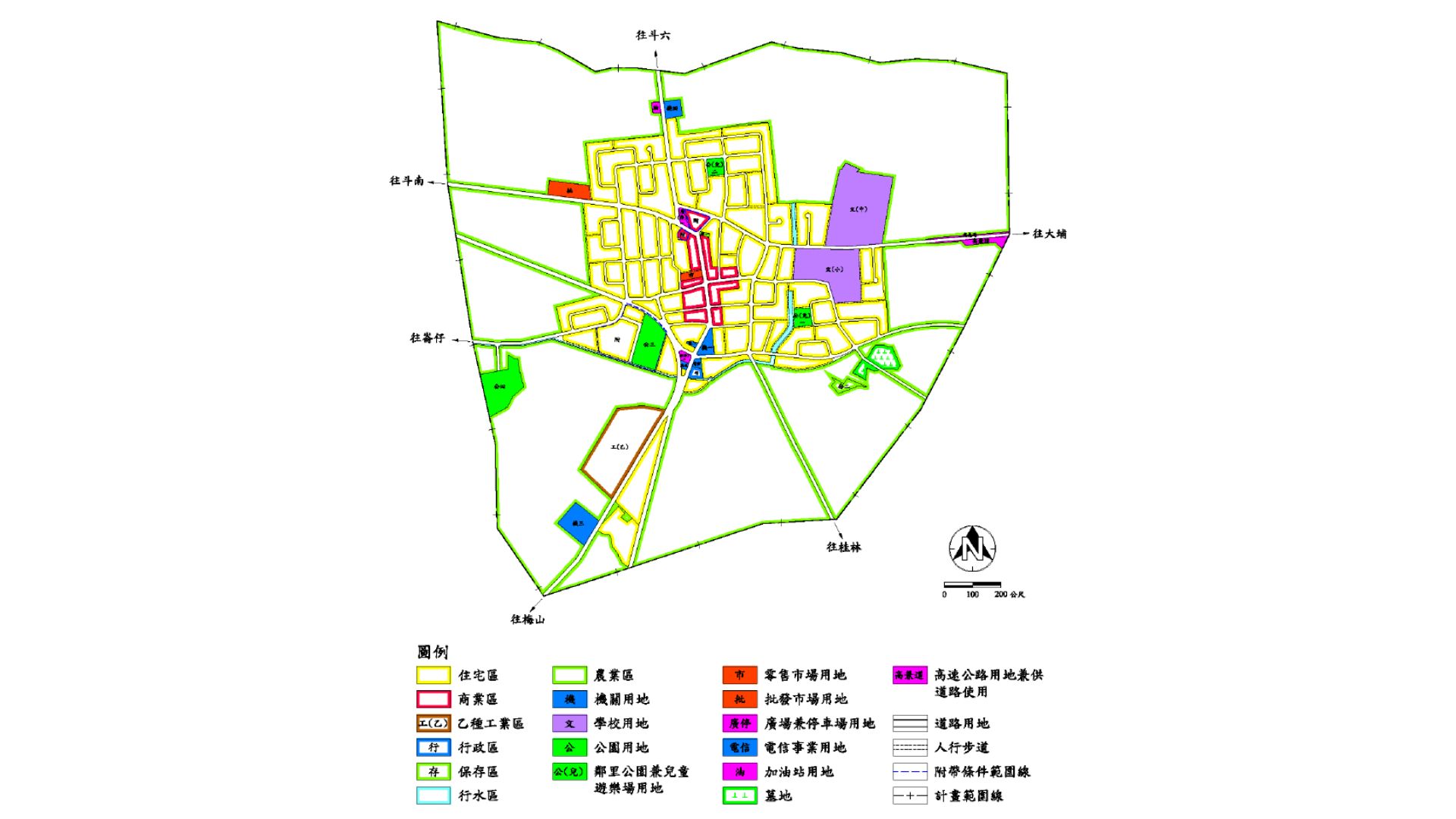 現行古坑都市計畫示意圖