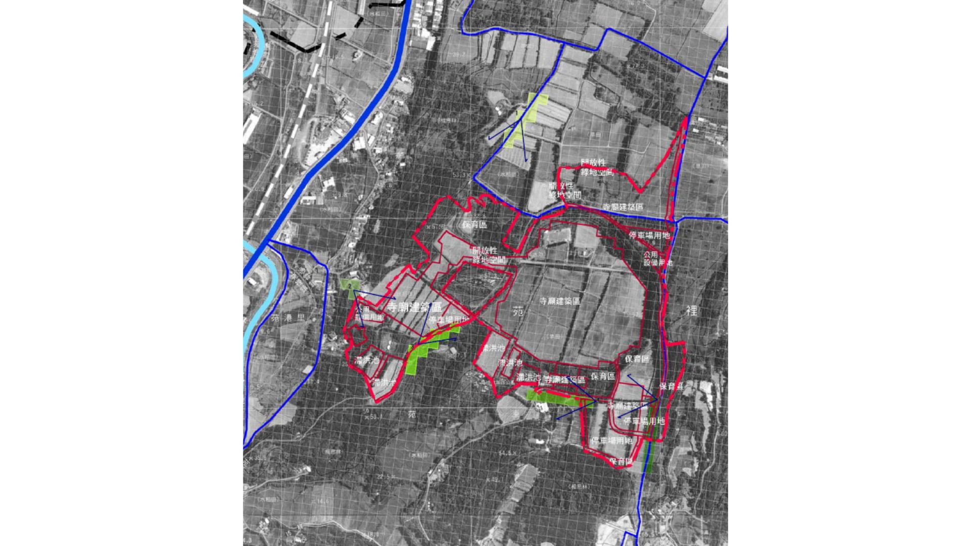 視點位置及土地使用計畫關係示意圖