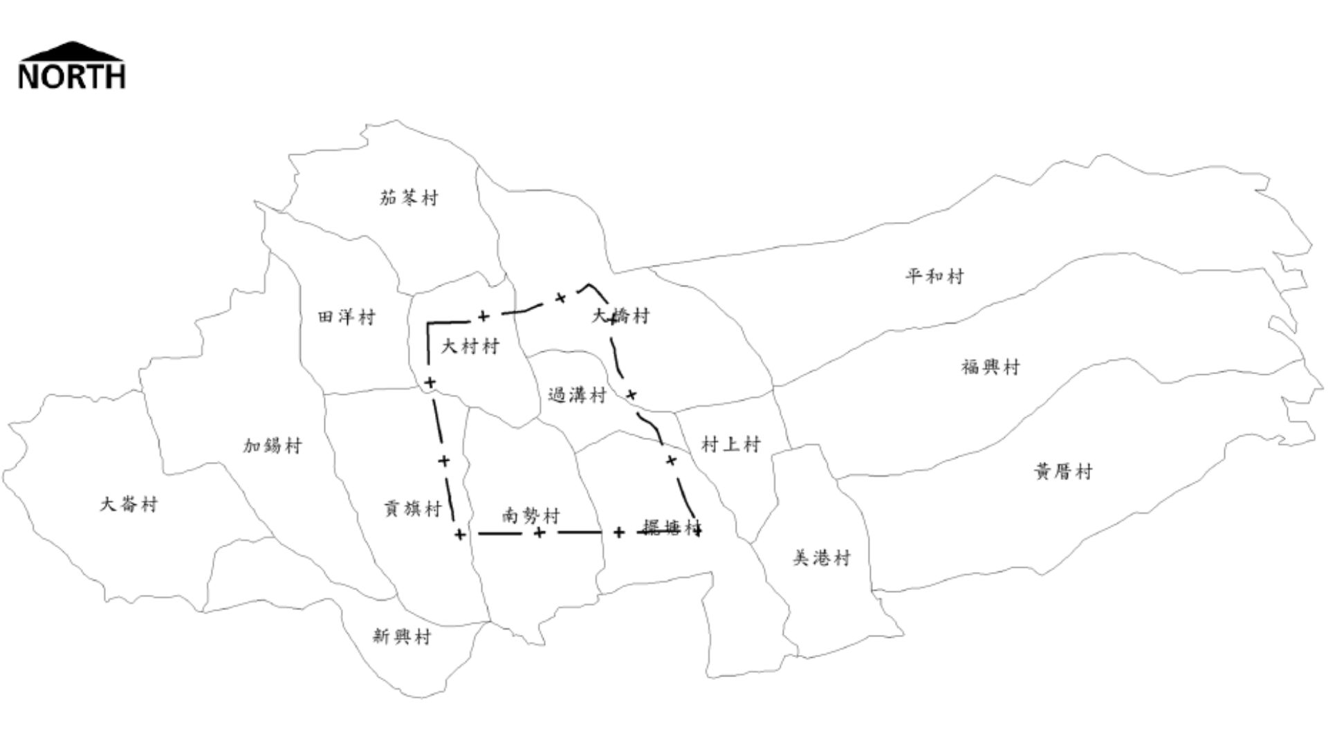 大村鄉行政區劃分示意圖