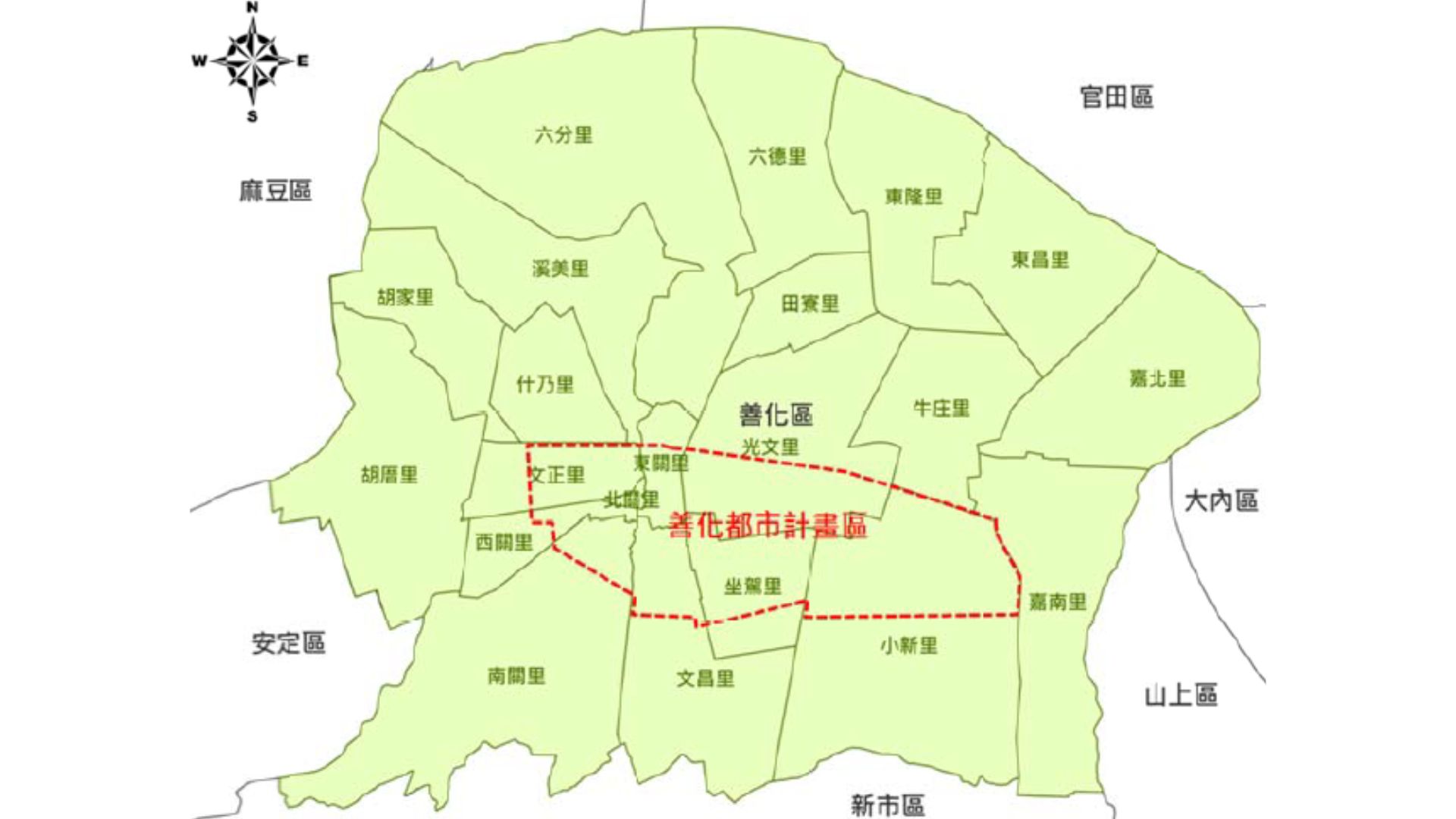 臺南市善化區里界示意圖