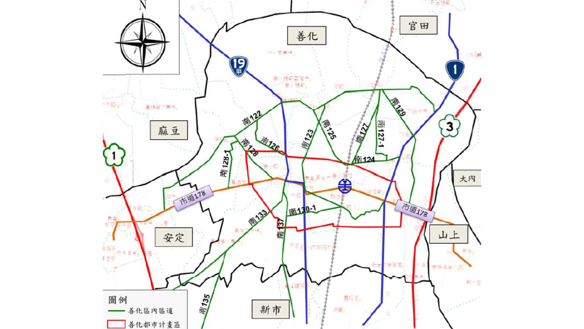 善化區公路系統示意圖