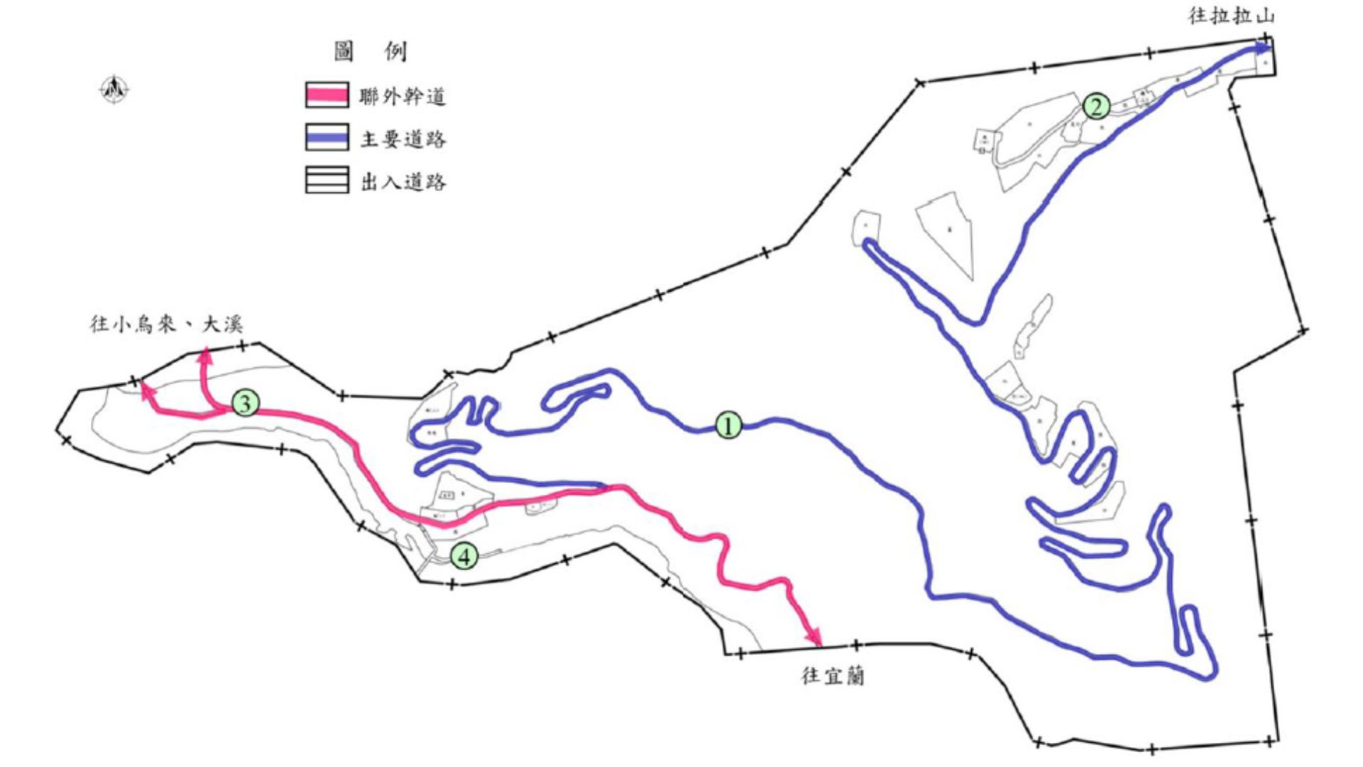 計畫區道路系統示意圖(第一階段)