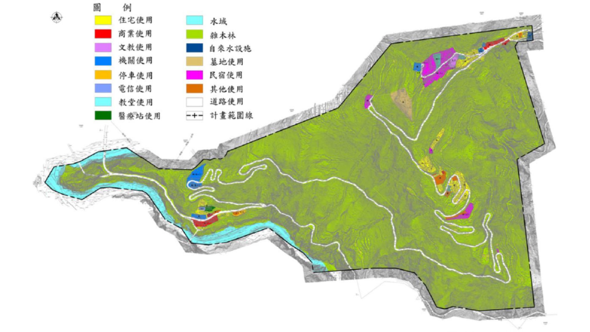 計畫區土地使用現況示意圖